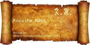 Kocziha Máté névjegykártya